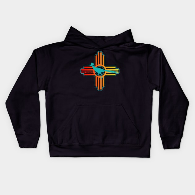 New Mexico Zia with Roadrunner Kids Hoodie by Carlosj1313